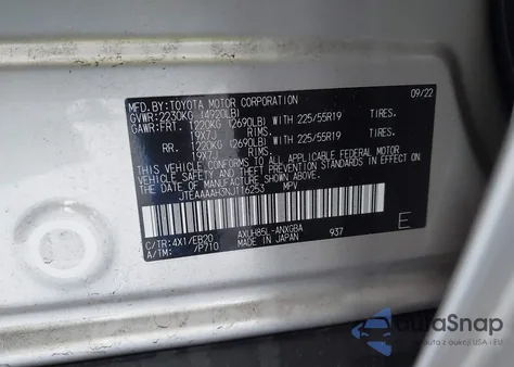 2022 Toyota Venza Xle z USA, uszkodzony, nr VIN JTEAAAAH3NJ116253